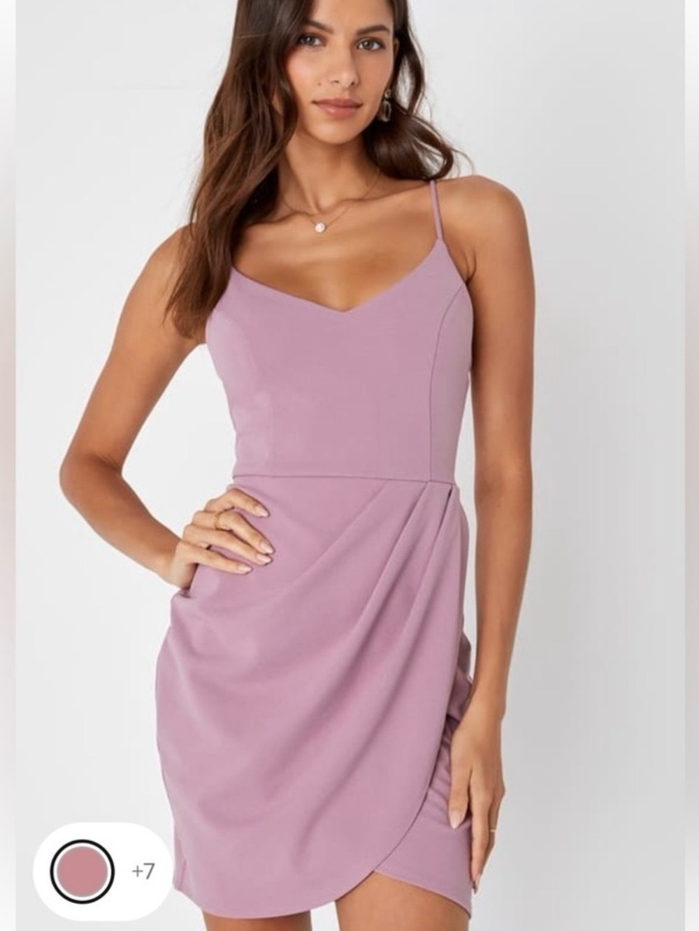 Lulus NWT Dusty Rose Ruched Tulip Hem Bodycon Cocktail Wedding Guest Dress S